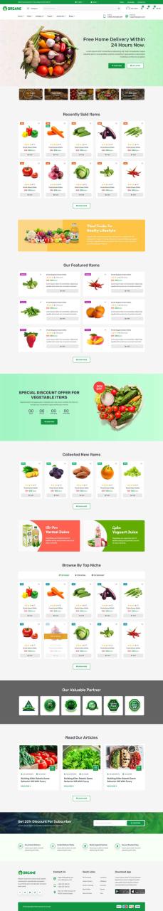 响应式绿色有机蔬菜水果食品商城网站苹果CMS模板
