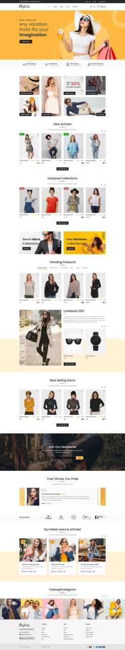 大气时尚响应式在线服装销售商城网站苹果CMS模板