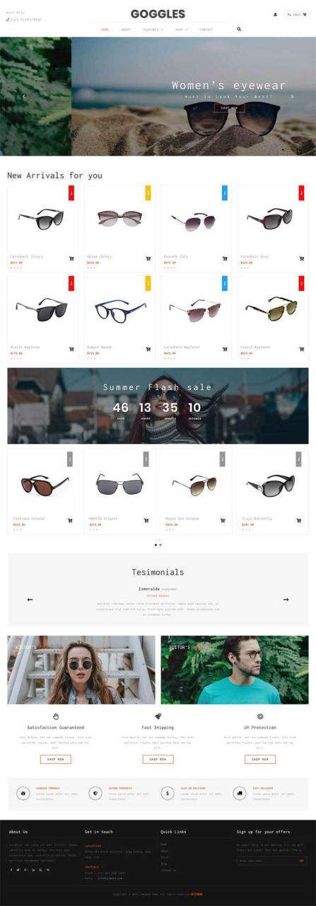 大气宽屏响应式眼镜商城网站苹果CMS模板