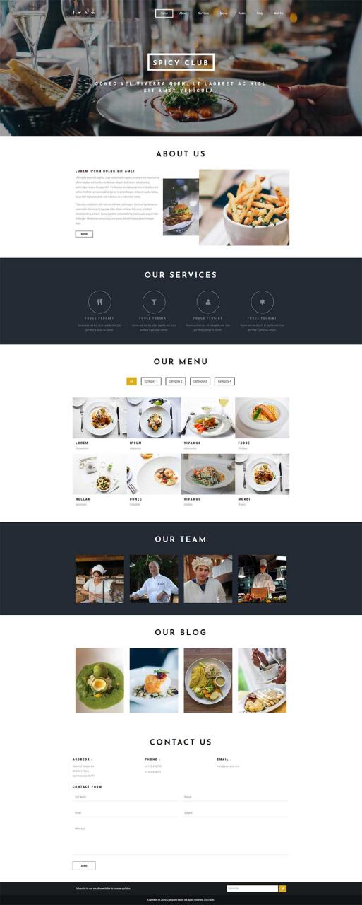 宽屏大气响应式餐厅美食网站苹果CMS模板