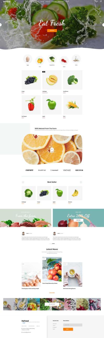 响应式有机蔬菜水果商城网站苹果CMS模板